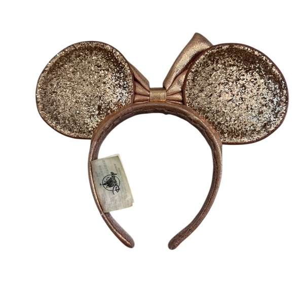 Rose Gold Authentic Disney Glitter Bow Kids/ Adult Headband - Picture 5 of 9